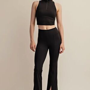 Sleek Black Flare Pants for Women - plus size
